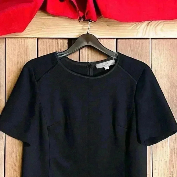 Ann Taylor Loft Cute Black Size 6 Back-Zip Shift Dress. Poly/Rayon Blend - Picture 4 of 6